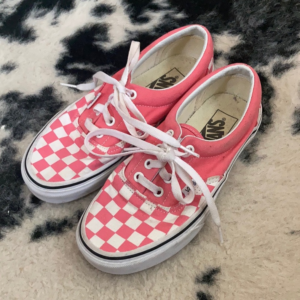 Pink checkered Vans